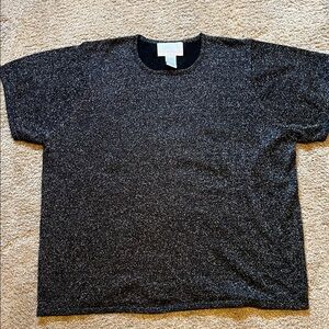 Susan Graver Metallic Black Top